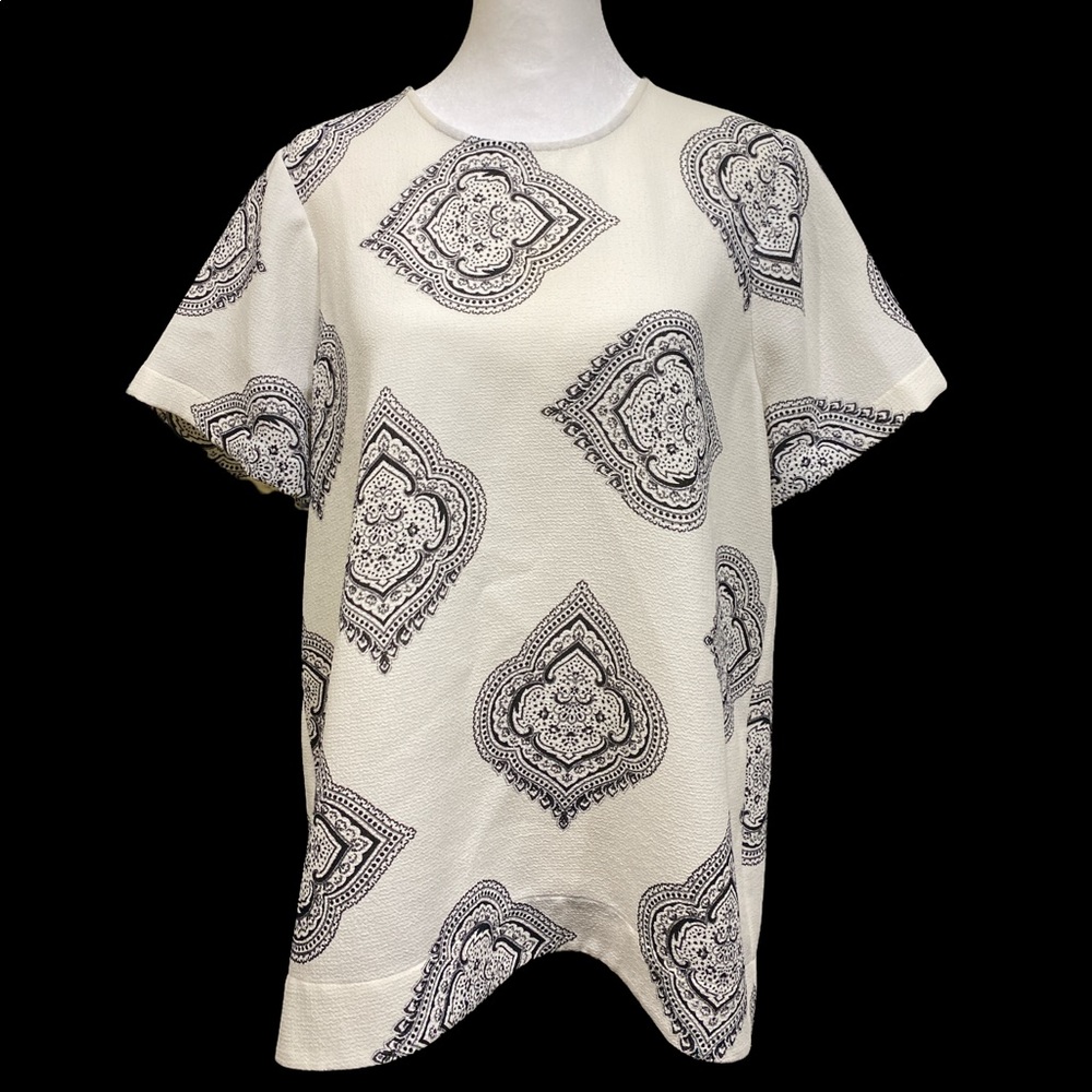 Madewell black and white paisley tunic